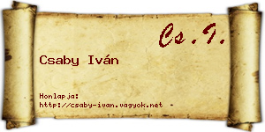 Csaby Iván névjegykártya