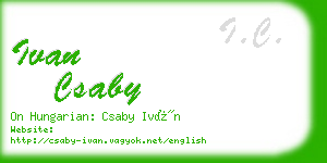 ivan csaby business card